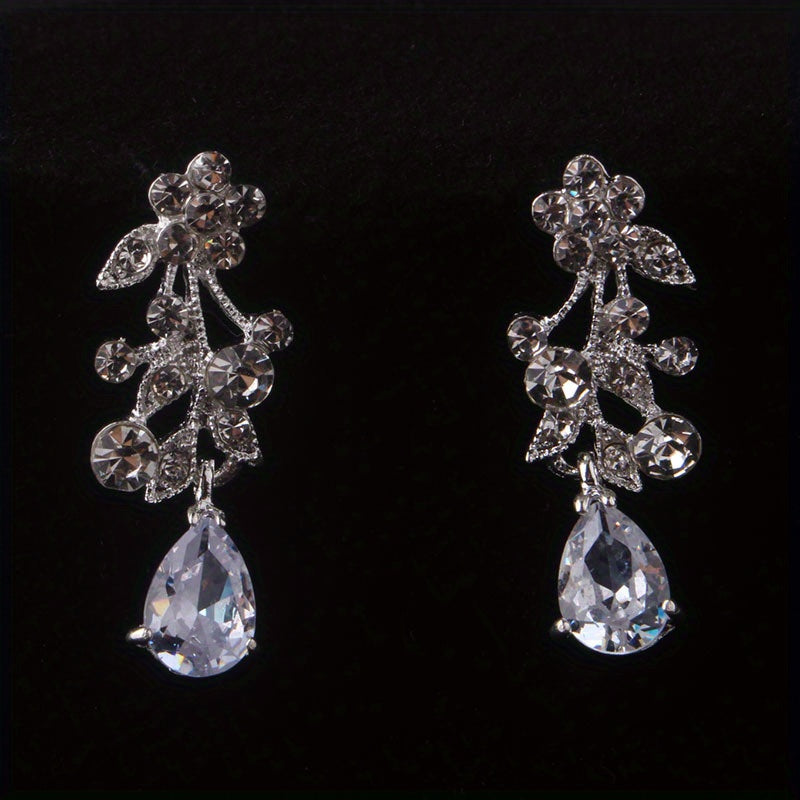 High-End Bridal Wedding Necklace Set, Bridal Jewelry, Accessories for Wedding Dresses, Necklace And Earring Set.