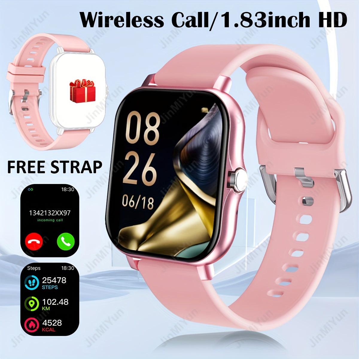 HOT 1.83 Inch Full Screen Touch Sports Smartwatch, Suitable For Men And Women Sports Outdoor Smartwatch, With Wireless Calling/message Reminder/customized Dial Wallpaper And Other Functions/multiple Sports Modes, Message Remi