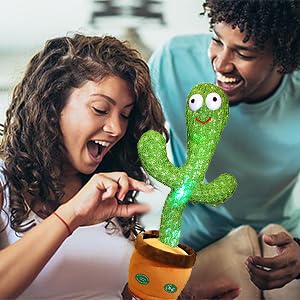 New Dancing Cactus Toys Repeat Talking Songs Wriggle Dancing Sing Toy Talk Plushie Stuffed Toys for Baby Adult Christmas Gifts