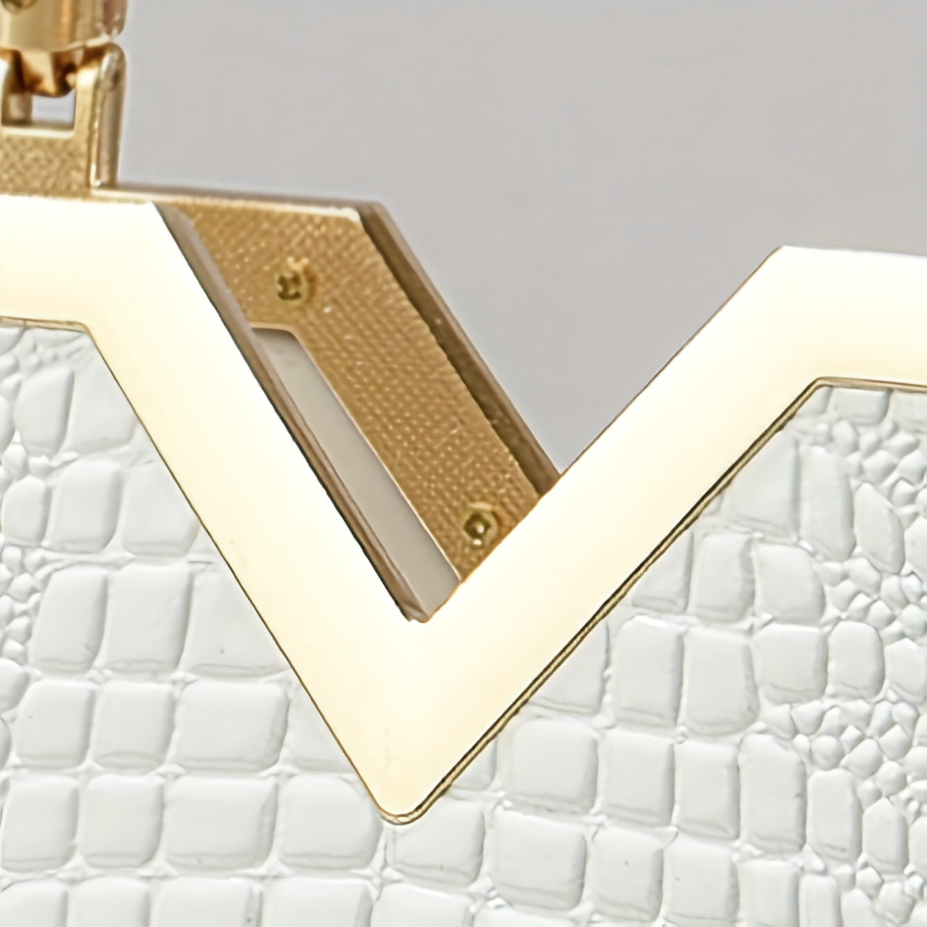 Fashion Crocodile Pattern Solid Color Large Capacity Tote Bag, White Women'S Handbag with Zipper Closure and Polyester Lining