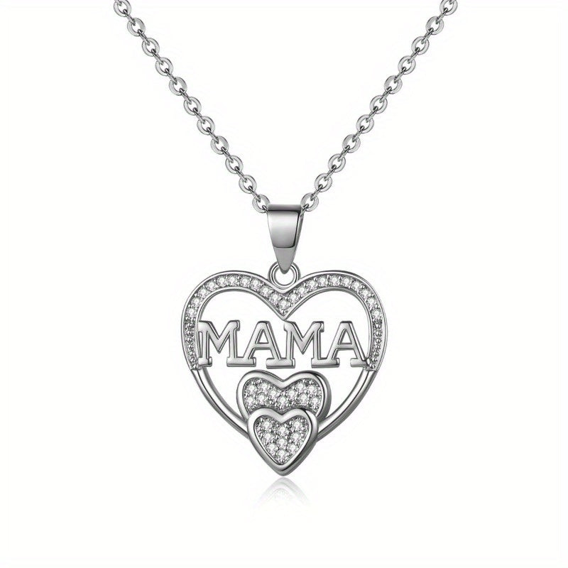 Kreative Mode Glänzendes Design Neue Liebe MAMA Halskette High-End Personalisierter Anhänger Mädchen Geburtstagsfeier Schmuck Jubiläumsgeschenk