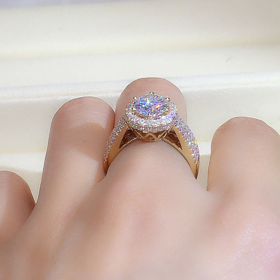 Luxurious Sparkling Engagement Ring for Women, 1 Piece Fashion Alloy with Synthetic Cubic Zirconia, No-Plating Single Ring for Wedding, Anniversary, Valentine's Day, and Birthday Gift Jewelry
