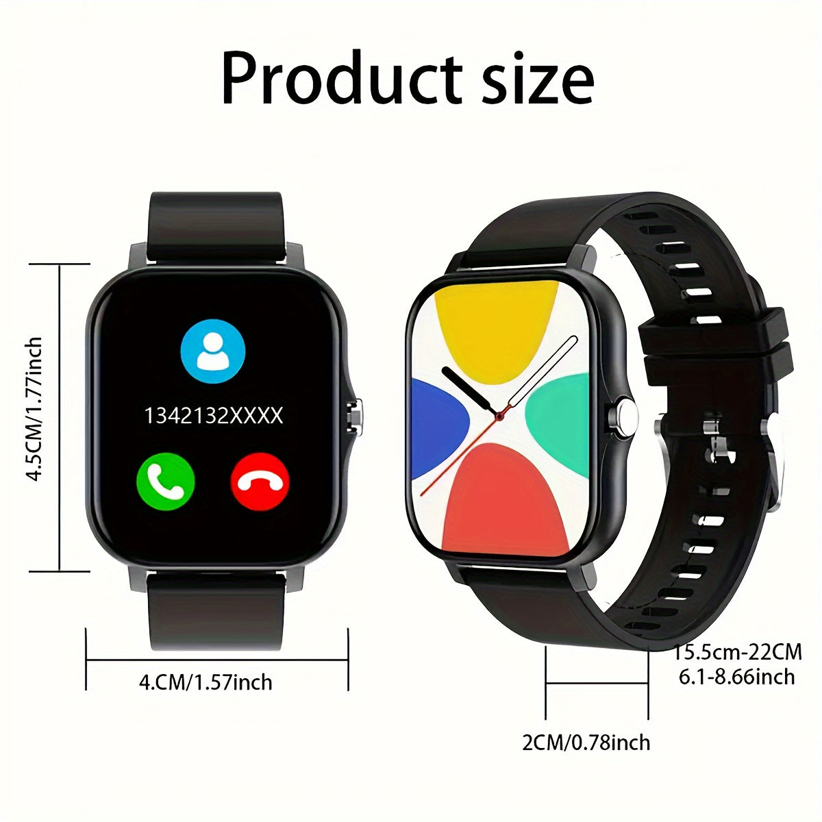 HOT2025 Smartwatch with 4.65cm HD Screen, Large Capacity Battery, Wireless Call, Reminder, Step Counter & Multiple Sports Modes - Black Strap, Perfect for Outdoor Activities & Gifts, Outdoor Activity Tracker|Sport Mode Watch|