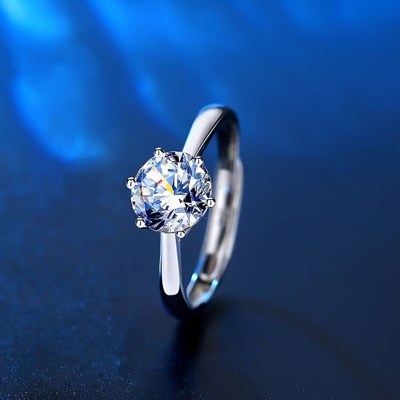 Eleganter, verstellbarer Ring mit funkelndem Zirkonia – perfektes Valentinstagsgeschenk für sie, vielseitiges Legierungsdesign für Hochzeiten und Freizeitkleidung