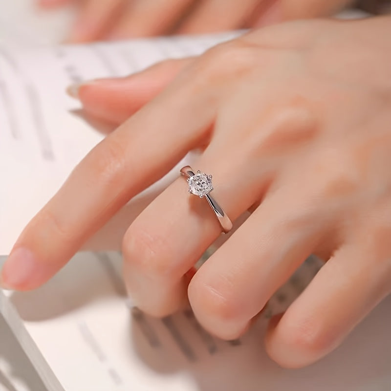 Eleganter, verstellbarer Ring mit funkelndem Zirkonia – perfektes Valentinstagsgeschenk für sie, vielseitiges Legierungsdesign für Hochzeiten und Freizeitkleidung