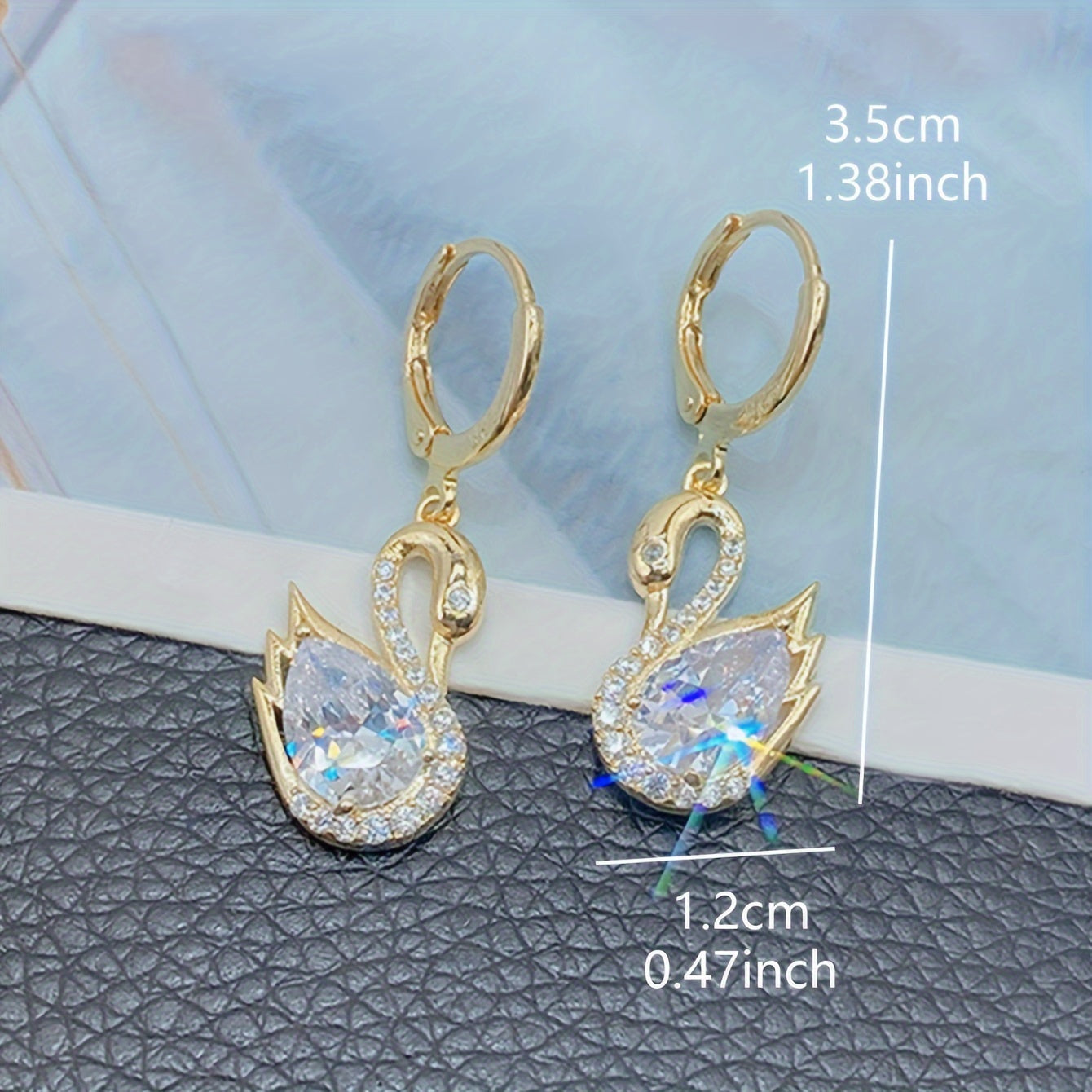 Elegant Swan-Inspired Rhinestone Drop Earrings - Vintage Style, Zinc Alloy with Copper Posts for Women | Perfect for Parties & Everyday Glam