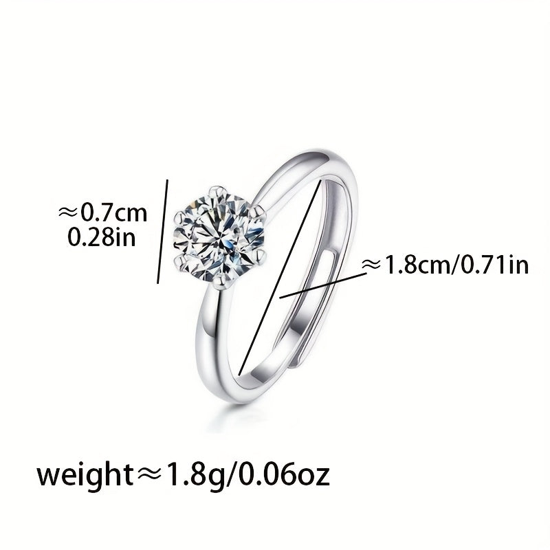 Eleganter, verstellbarer Ring mit funkelndem Zirkonia – perfektes Valentinstagsgeschenk für sie, vielseitiges Legierungsdesign für Hochzeiten und Freizeitkleidung