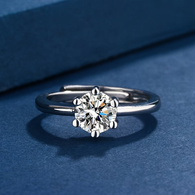 Eleganter, verstellbarer Ring mit funkelndem Zirkonia – perfektes Valentinstagsgeschenk für sie, vielseitiges Legierungsdesign für Hochzeiten und Freizeitkleidung