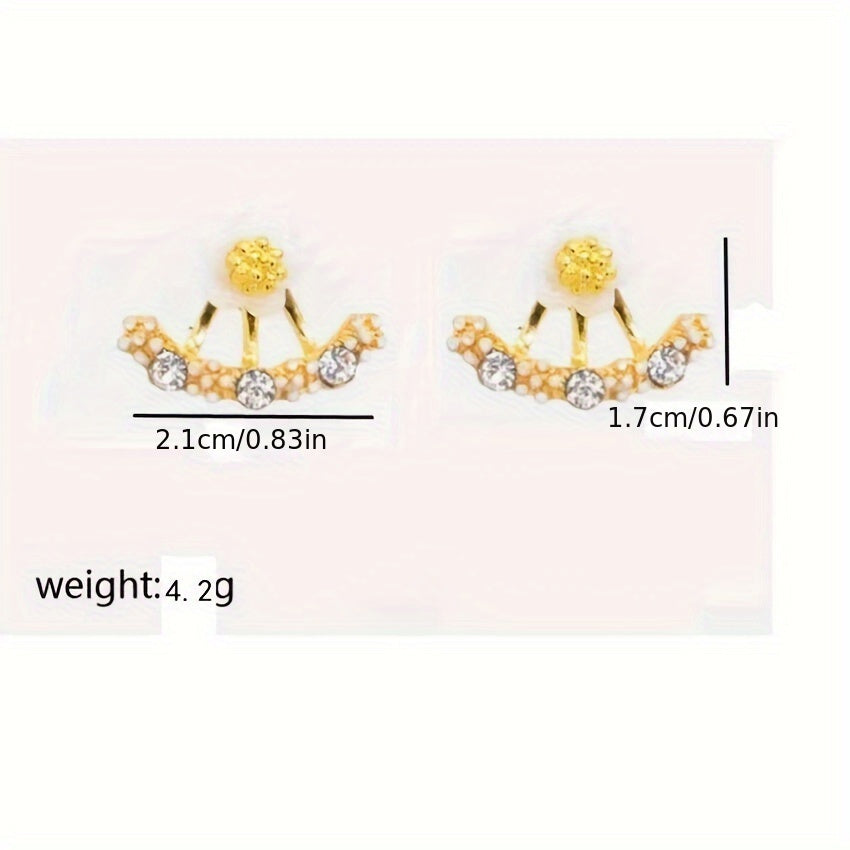 Daisy New Korean Fashion Earrings Flower Back Hanging Studs