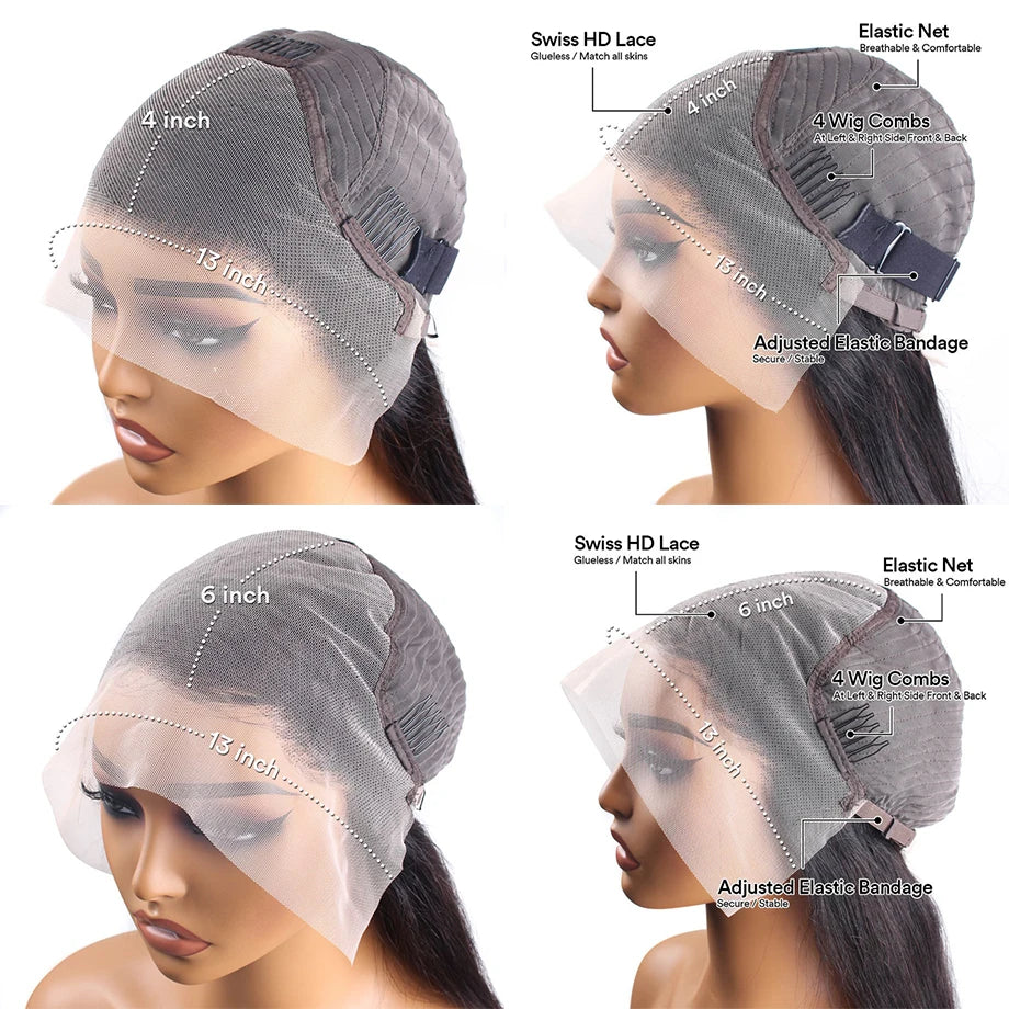Highlight Ombre 13x6 hd lace frontal wig human hair for women 30 inch lace front colored 13x4 straight wigs human hair on sale