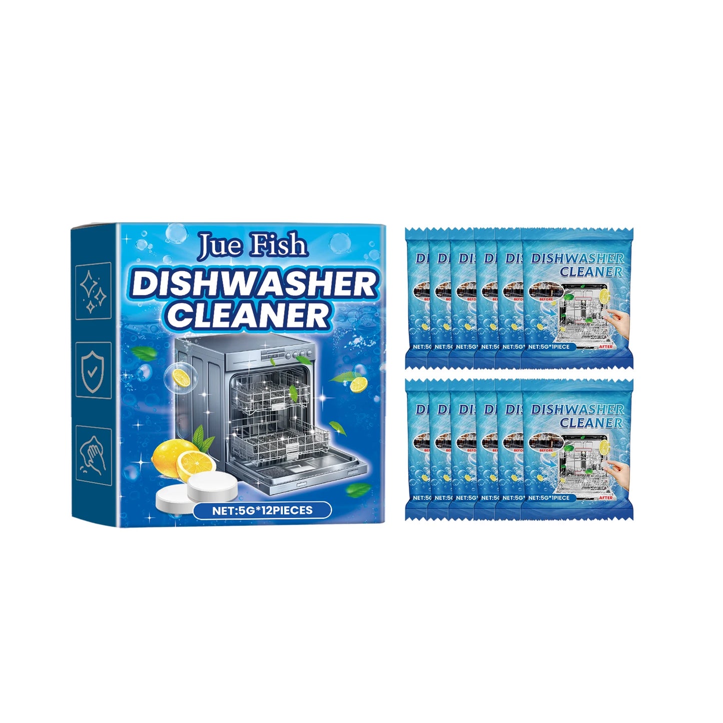 Dishwasher Cleaner Effervescent Tablet Powerful degreasing, decontamination, descaling, washing and cleaning
