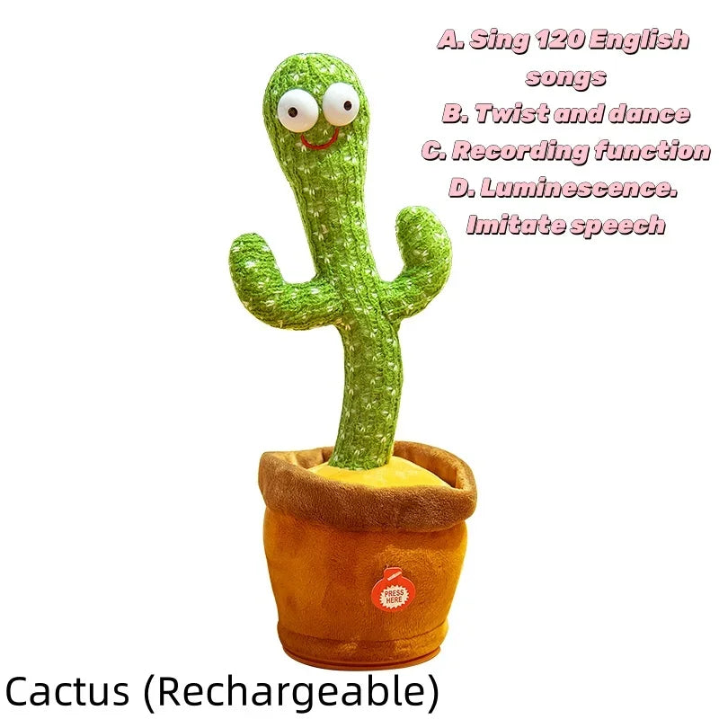 New Dancing Cactus Toys Repeat Talking Songs Wriggle Dancing Sing Toy Talk Plushie Stuffed Toys for Baby Adult Christmas Gifts