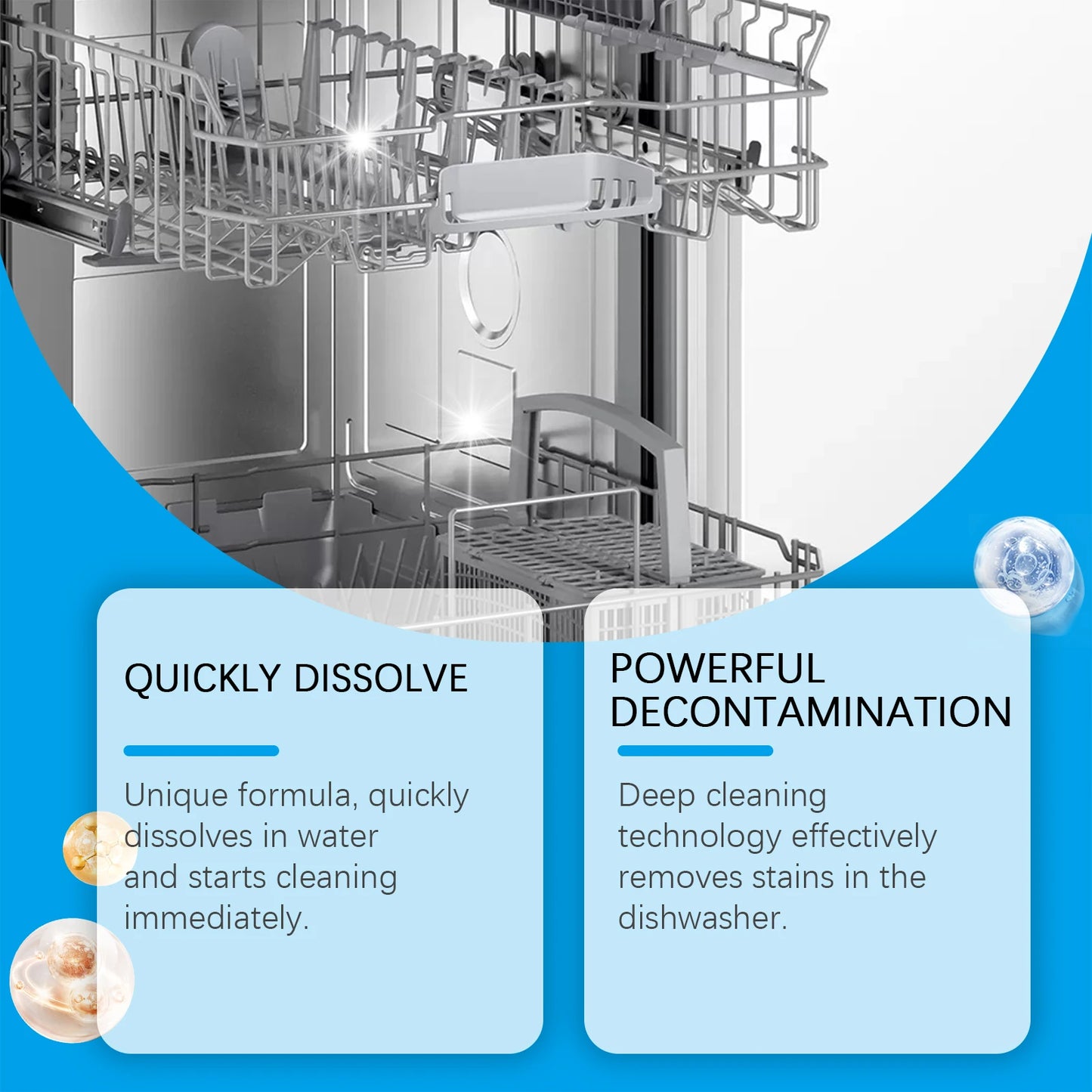 Dishwasher Cleaner Effervescent Tablet Powerful degreasing, decontamination, descaling, washing and cleaning