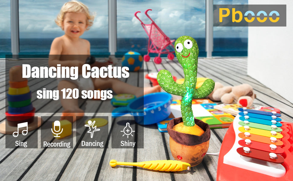 New Dancing Cactus Toys Repeat Talking Songs Wriggle Dancing Sing Toy Talk Plushie Stuffed Toys for Baby Adult Christmas Gifts