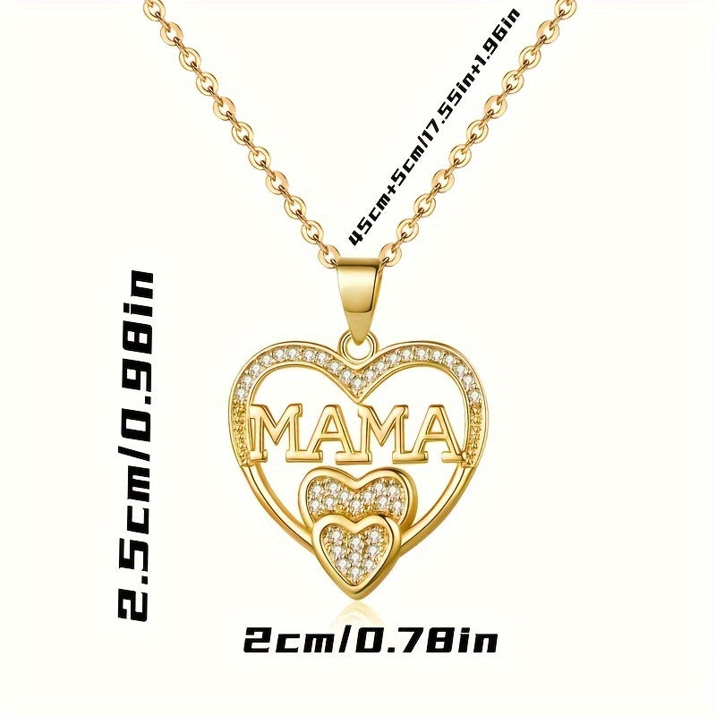 Kreative Mode Glänzendes Design Neue Liebe MAMA Halskette High-End Personalisierter Anhänger Mädchen Geburtstagsfeier Schmuck Jubiläumsgeschenk