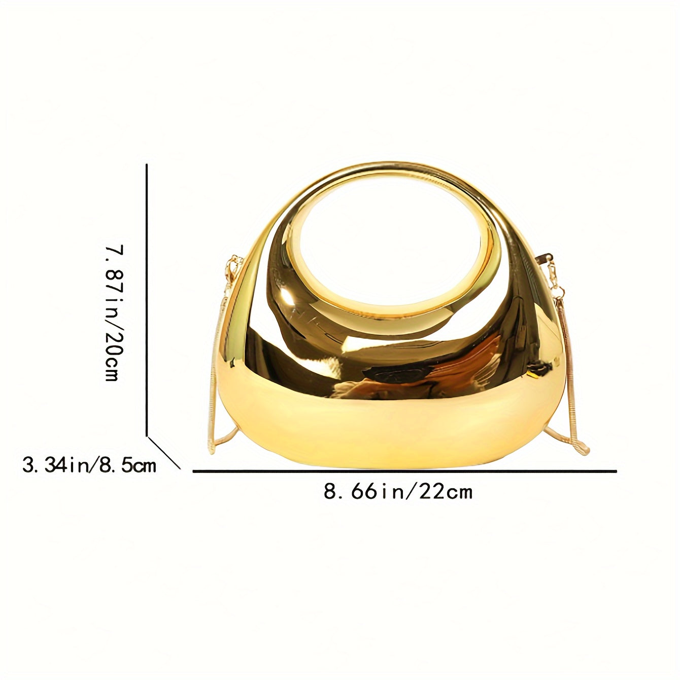 Golden Acrylic Shoulder Bag With Chain Strap
