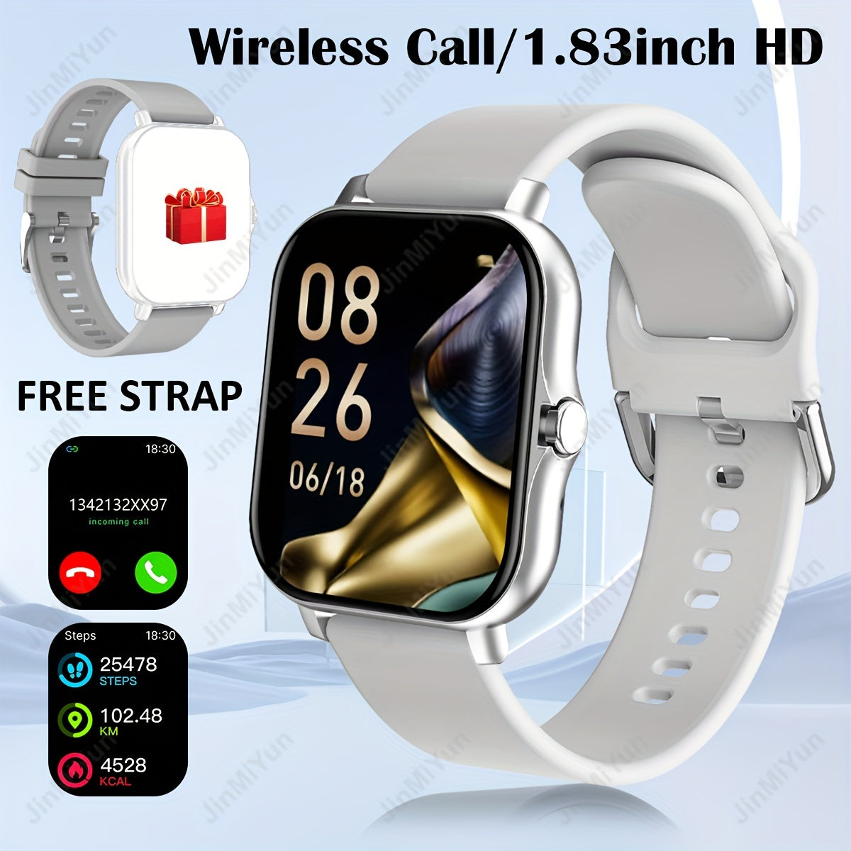 HOT 1.83 Inch Full Screen Touch Sports Smartwatch, Suitable For Men And Women Sports Outdoor Smartwatch, With Wireless Calling/message Reminder/customized Dial Wallpaper And Other Functions/multiple Sports Modes, Message Remi