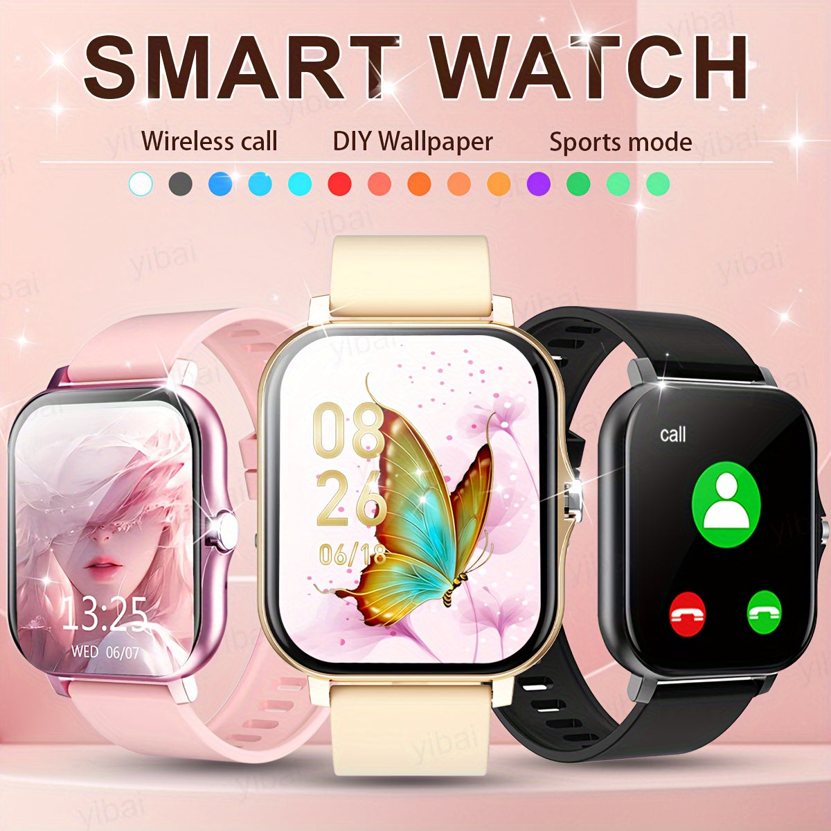 HOT2025 Smartwatch with 4.65cm HD Screen, Large Capacity Battery, Wireless Call, Reminder, Step Counter & Multiple Sports Modes - Black Strap, Perfect for Outdoor Activities & Gifts, Outdoor Activity Tracker|Sport Mode Watch|