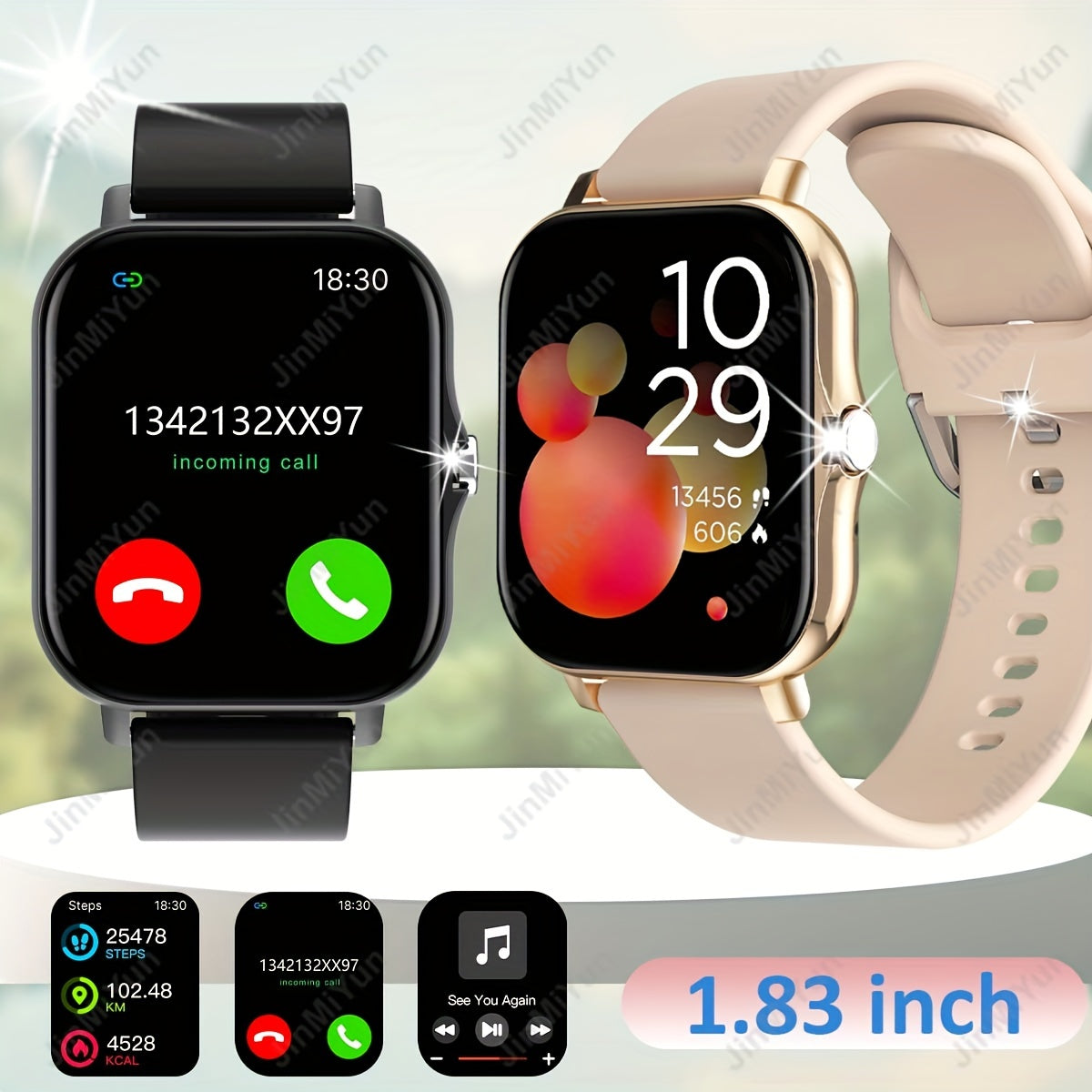 HOT 1.83 Inch Full Screen Touch Sports Smartwatch, Suitable For Men And Women Sports Outdoor Smartwatch, With Wireless Calling/message Reminder/customized Dial Wallpaper And Other Functions/multiple Sports Modes, Message Remi