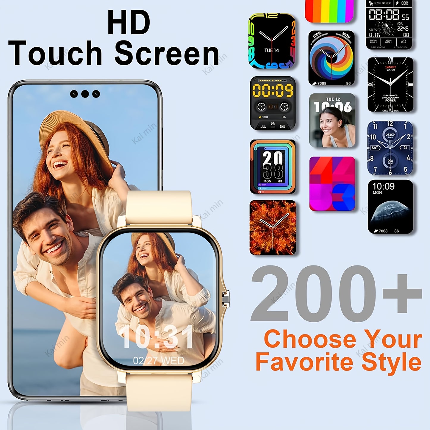 HOT 2024 New 1.83 Inch Touch Dual Strap Men's And Women's Sports Outdoor Smart Watch, Can Make/receive Calls, Step Calorie Exercise Tracker, Call Information Reminder, Multi-function Smart Watch, Wireless Connection For Andro