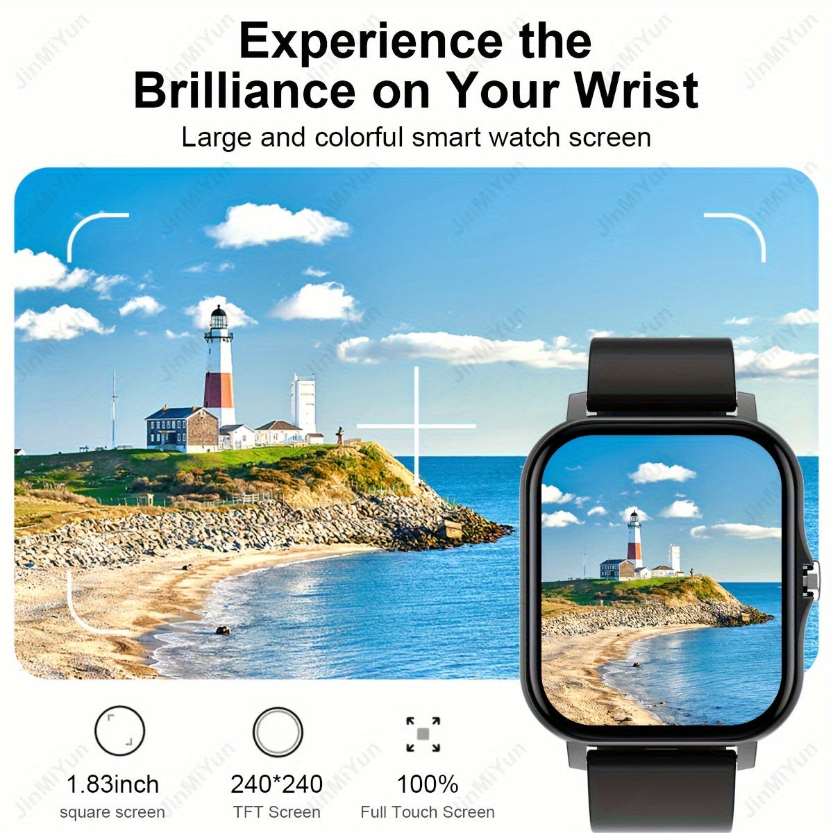 HOT 1.83 Inch Full Screen Touch Sports Smartwatch For Men And Women Sports Outdoor Smartwatch, With Functions Such As Wireless Call/message Reminder/custom Watch Face Wallpaper/multiple Sports Modes, Message Reminder Multi-fu