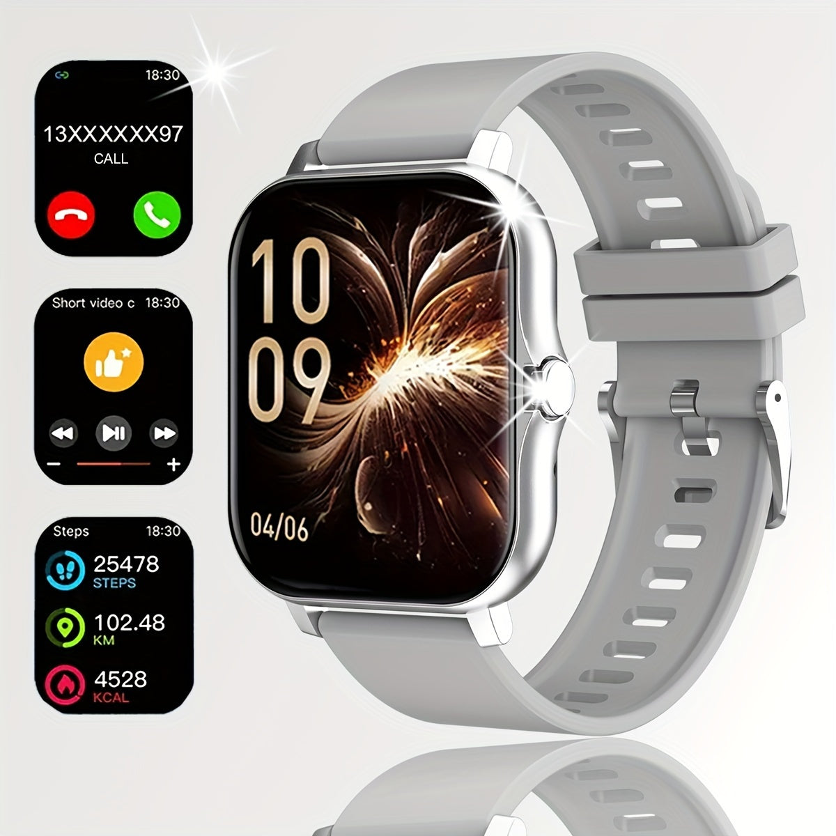 HOT 2024 New 1.83 Inch Touch Dual Strap Men's And Women's Sports Outdoor Smart Watch, Can Make/receive Calls, Step Calorie Exercise Tracker, Call Information Reminder, Multi-function Smart Watch, Wireless Connection For Andro