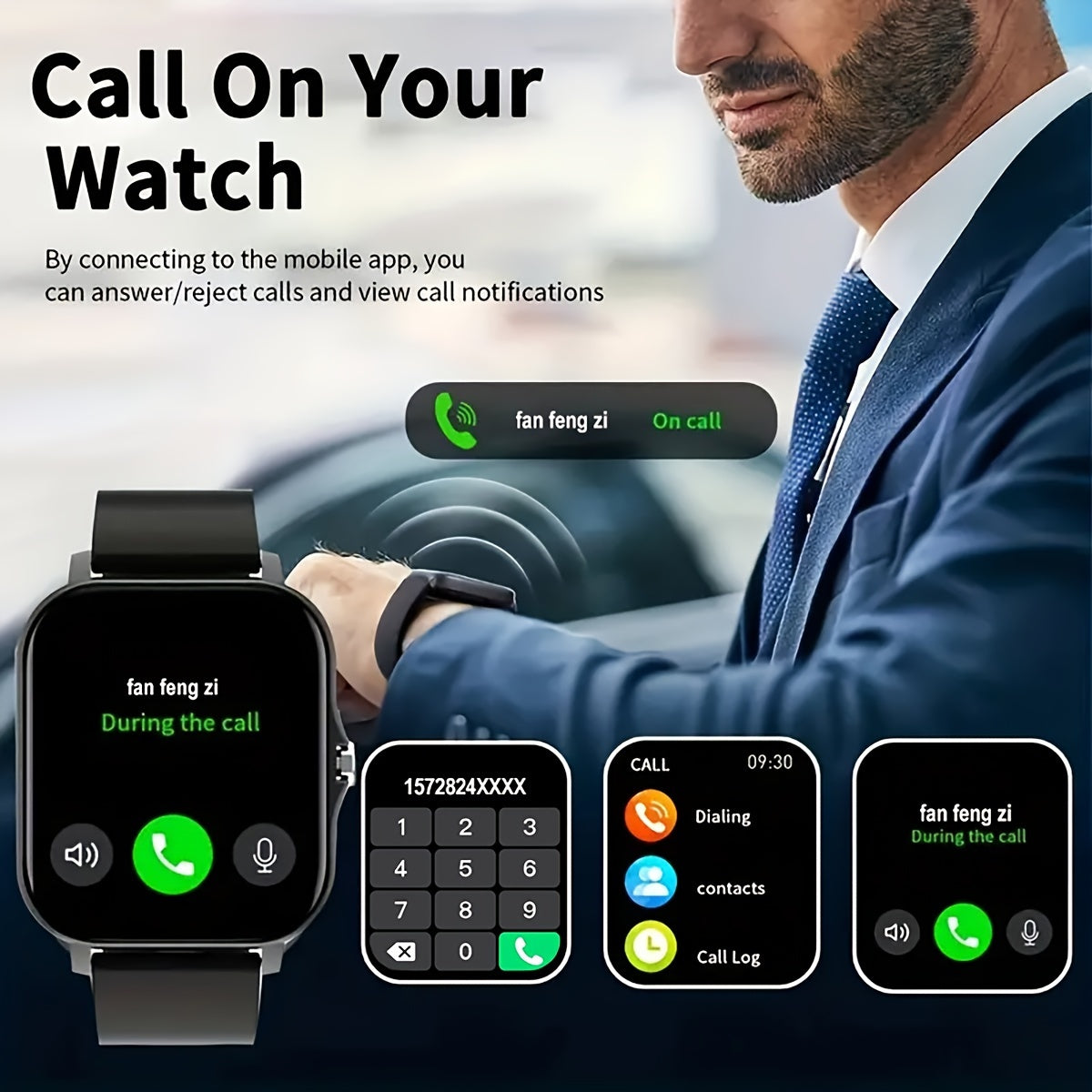 HOT 2024 New 1.83 Inch Touch Dual Strap Men's And Women's Sports Outdoor Smart Watch, Can Make/receive Calls, Step Calorie Exercise Tracker, Call Information Reminder, Multi-function Smart Watch, Wireless Connection For Andro