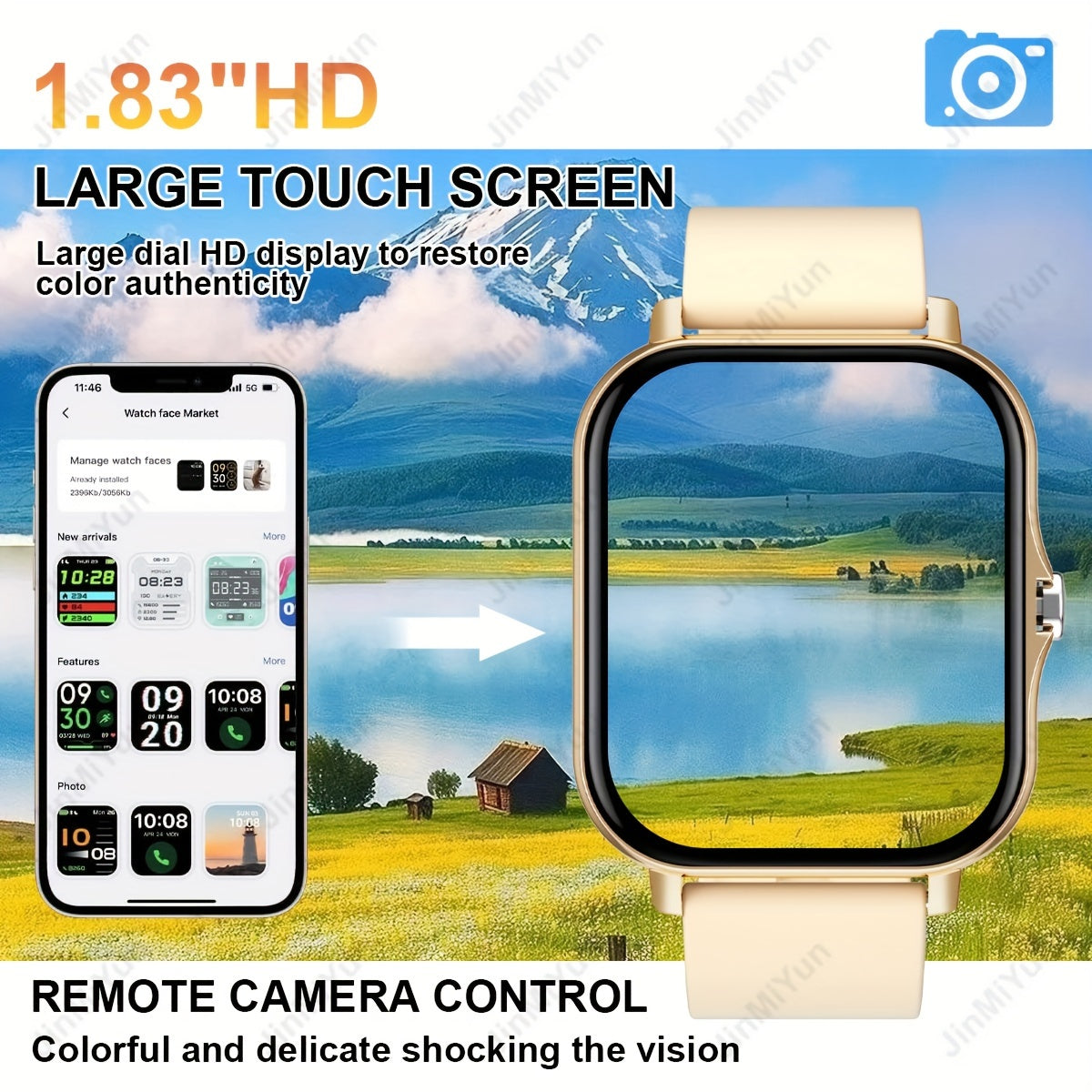 HOT 1.83 Inch Full Screen Touch Sports Smartwatch, Suitable For Men And Women Sports Outdoor Smartwatch, With Wireless Calling/message Reminder/customized Dial Wallpaper And Other Functions/multiple Sports Modes, Message Remi
