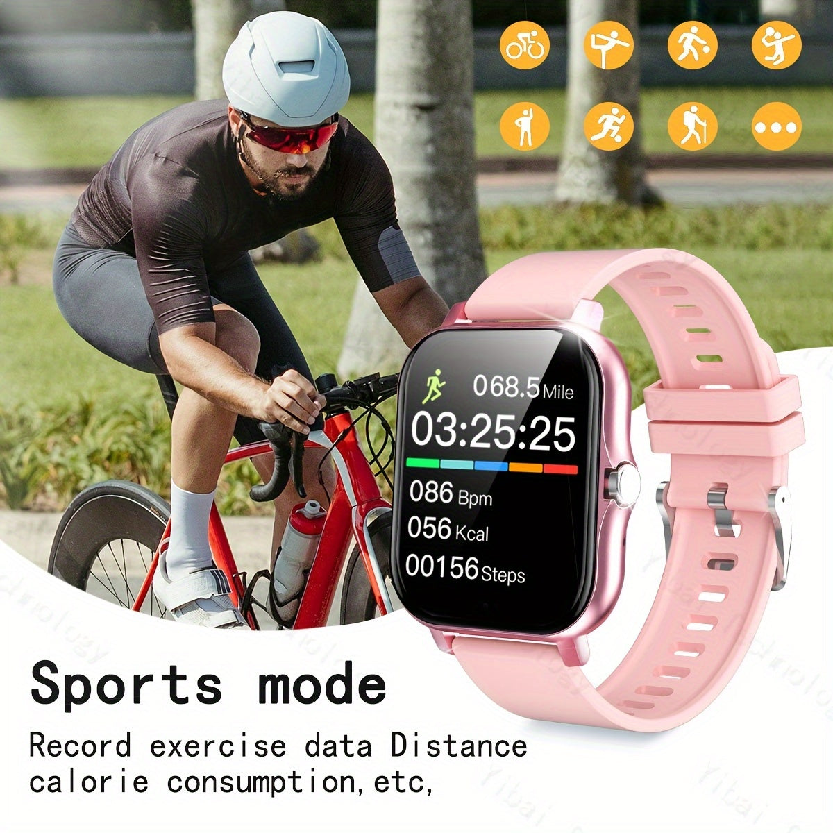 HOT2025 Smartwatch with 4.65cm HD Screen, Large Capacity Battery, Wireless Call, Reminder, Step Counter & Multiple Sports Modes - Black Strap, Perfect for Outdoor Activities & Gifts, Outdoor Activity Tracker|Sport Mode Watch|