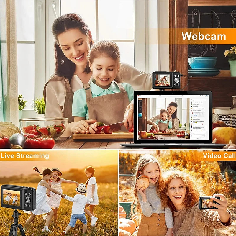 HD 1080P Digital Camera for Kids Video Camera with 32GB SD Card 16X Digital Zoom Compact Point and Shoot Camera for Students
