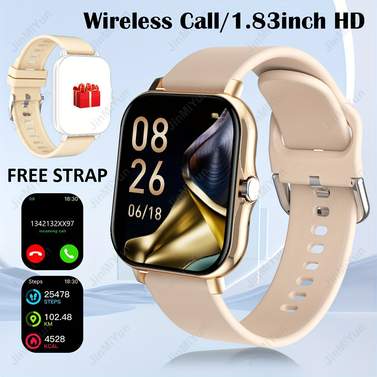 HOT 1.83 Inch Full Screen Touch Sports Smartwatch, Suitable For Men And Women Sports Outdoor Smartwatch, With Wireless Calling/message Reminder/customized Dial Wallpaper And Other Functions/multiple Sports Modes, Message Remi