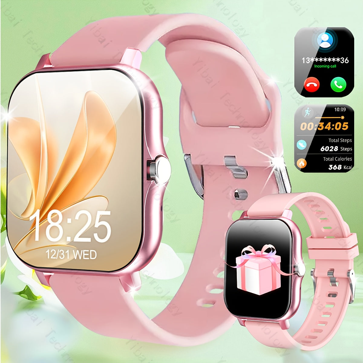 HOT2025 Smartwatch with 4.65cm HD Screen, Large Capacity Battery, Wireless Call, Reminder, Step Counter & Multiple Sports Modes - Black Strap, Perfect for Outdoor Activities & Gifts, Outdoor Activity Tracker|Sport Mode Watch|