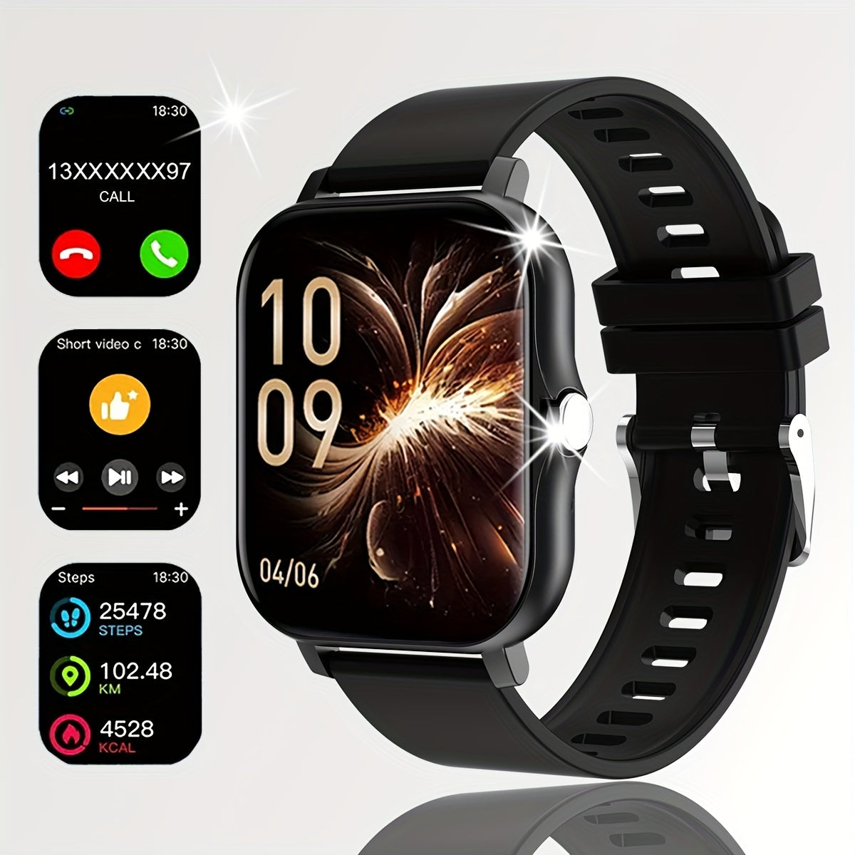 HOT 2024 New 1.83 Inch Touch Dual Strap Men's And Women's Sports Outdoor Smart Watch, Can Make/receive Calls, Step Calorie Exercise Tracker, Call Information Reminder, Multi-function Smart Watch, Wireless Connection For Andro