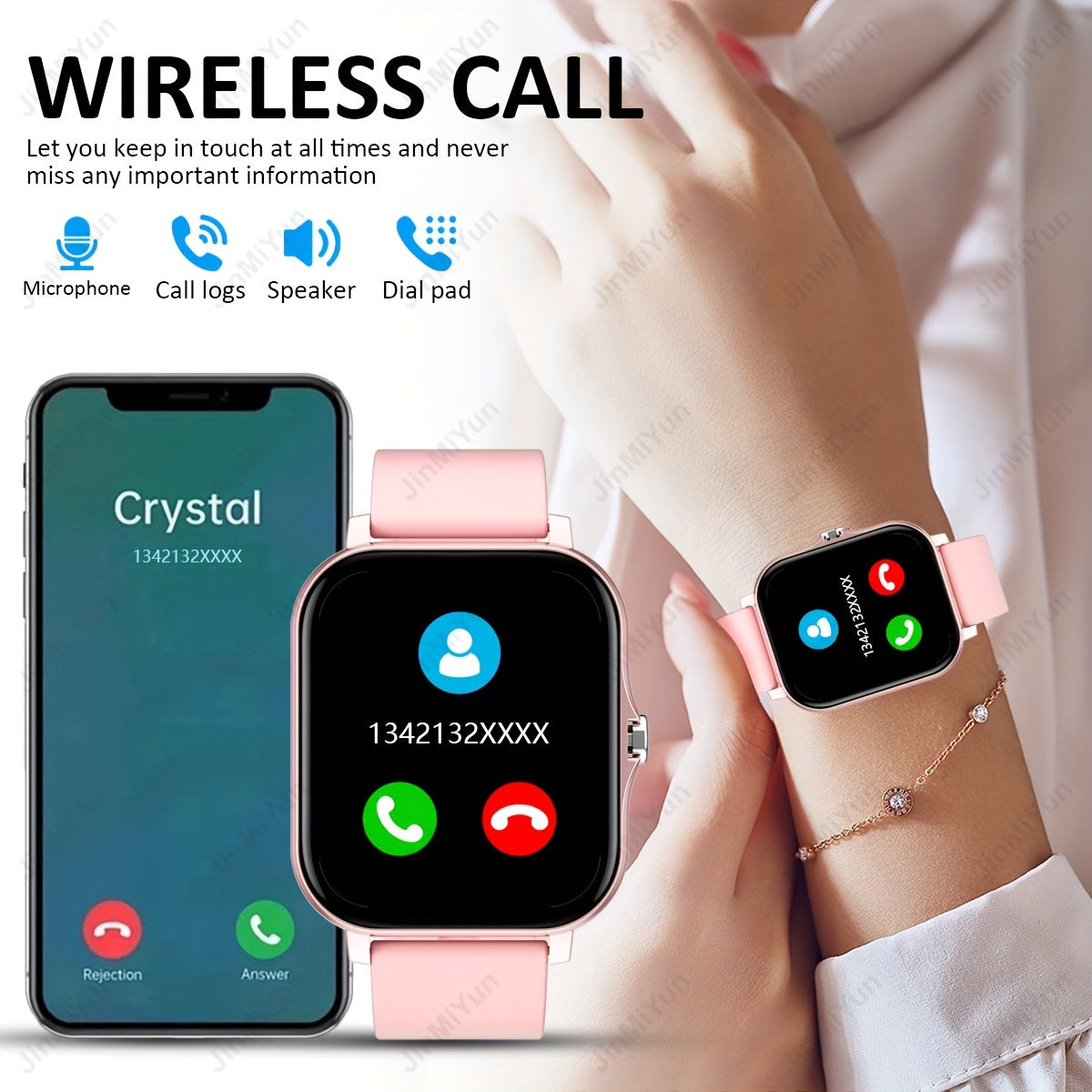 HOT 1.83 Inch Full Screen Touch Sports Smartwatch For Men And Women Sports Outdoor Smartwatch, With Functions Such As Wireless Call/message Reminder/custom Watch Face Wallpaper/multiple Sports Modes, Message Reminder Multi-fu